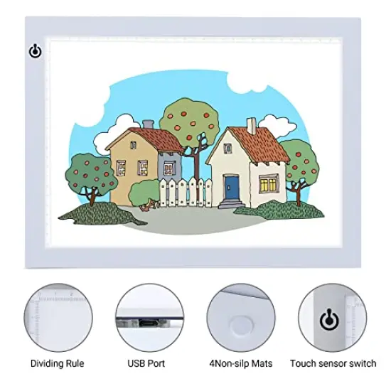 A4 Silver LED Trace Light Pad NXENTC Light Table USB Power LED Tracing Light Board for Artists,Drawing, Sketching, Animation {2}