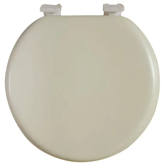 J&V Textiles Soft Round Toilet Seat With Easy Clean & Change Hinge, Padded Beige {1}