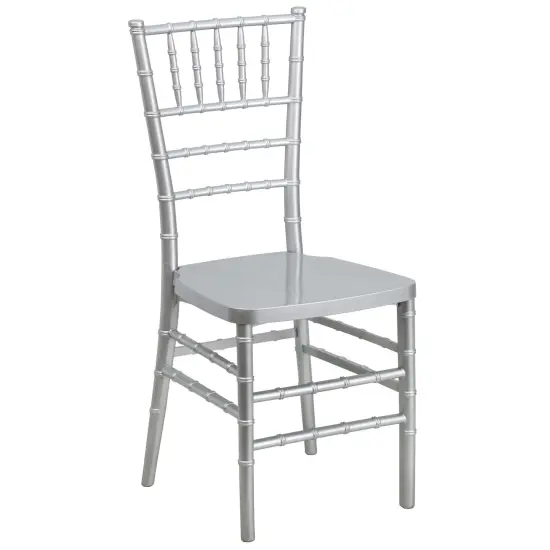 Emma and Oliver Wedding & Event Resin Stacking Chiavari Dining Chair Silver {1}