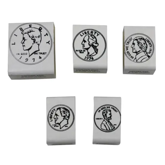 Coin Stamps - Heads - 5 Per Set - 3 Sets {1}