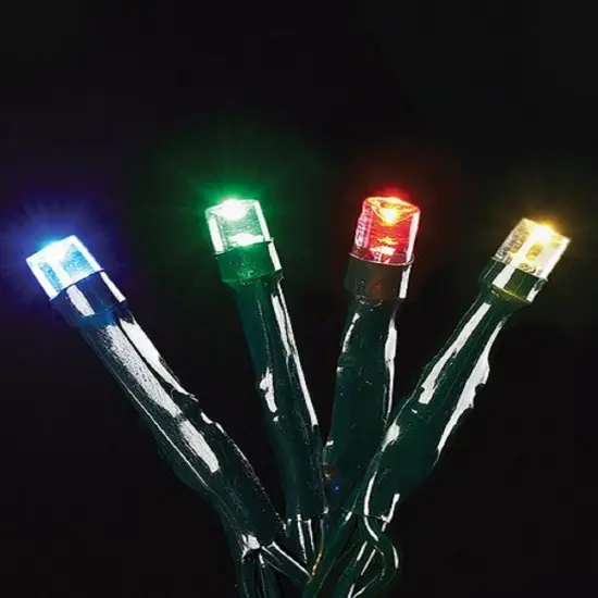 Roman USB LED Multi-Function Mini Wide Angle Christmas Lights - Multi-Color - 57' Green Wire - 500ct {3}