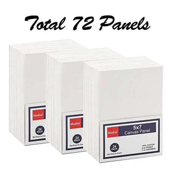 Painting Canvas Panels 72 Pack, 5X7, Classroom Value Pack Art Canvas {1}