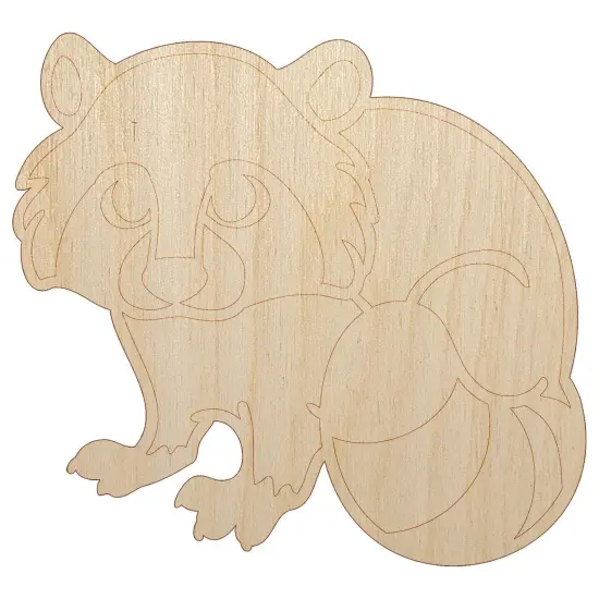 Baby Raccoon Woodland Animal Unfinished Wood Shape Piece Cutout for DIY Craft Projects {2}