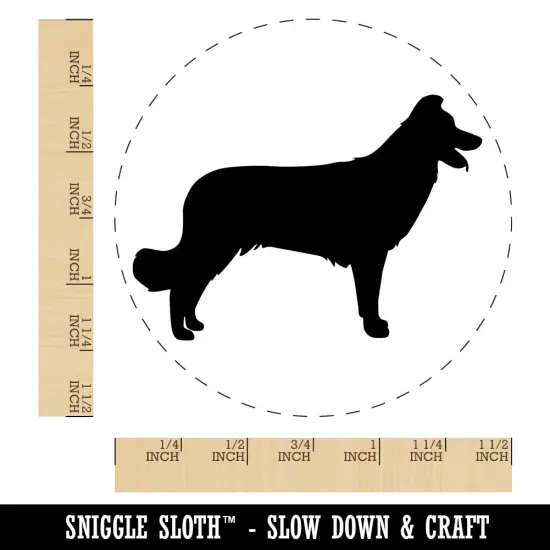 Border Collie Dog Solid Self-Inking Rubber Stamp for Stamping Crafting Planners Blue {1}