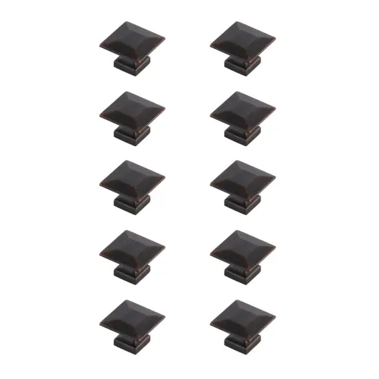 Cecil 1.3" Oil-rubbed Bronze Square Knob Multipack (Set of 10) {1}