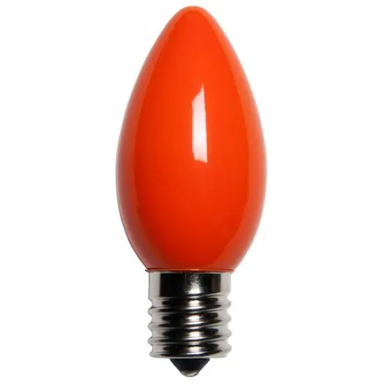 25 Bulbs - C9 Opaque Orange, 7 Watt lamp {1}