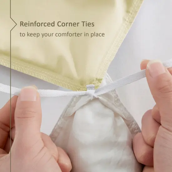 Nestl Double Brushed Microfiber Duvet Cover Set Vanilla Yellow {5}