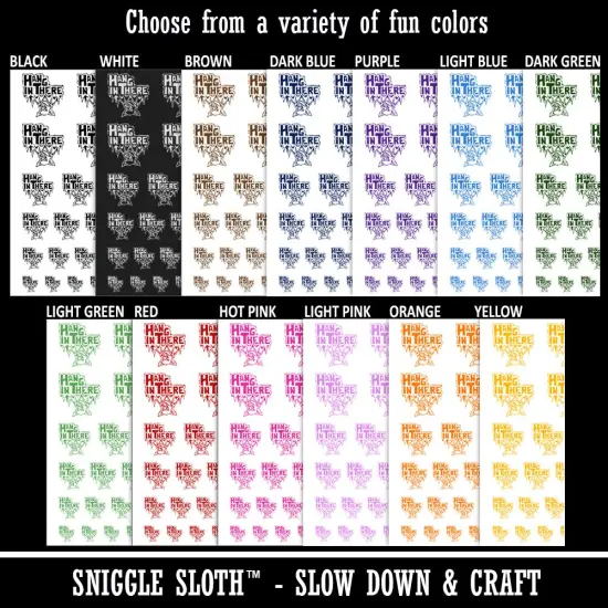 Hang in There Bat Temporary Tattoo Water Resistant Fake Body Art Set Collection Black {2}