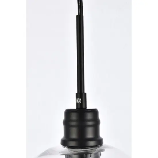 Emett 1 light Black and Clear glass plug in pendant {5}
