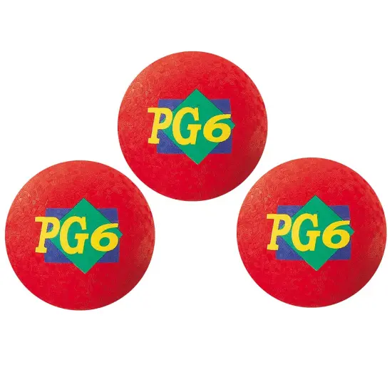 Playground Ball, 6-Inch, Red, Pack of 3 {1}