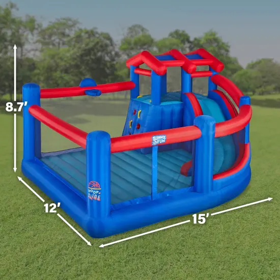 Sunny & Fun Bounce House, Inflatable Bouncy House with Slide with Included Air Pump & Carrying Case Blue {2}