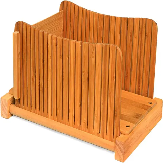 Dbtech Wood Bread Slicer for Homemade Bread, Compact & Foldable Bread Slice Guide {1}