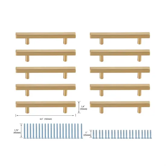 Dior 4" Center to Center Brass Bar Pull Multipack (set of 10) {6}