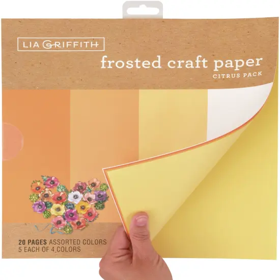 Lia Griffith Frosted Craft Tissue Paper 12"X12" 20/Pkg-Citrus-Oranges {5}