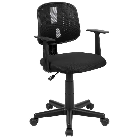 Emma and Oliver Pivot Back Mesh Swivel Task Office Chair with Arms Gray {6}