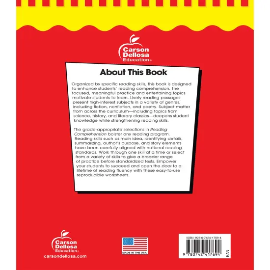 Carson Dellosa The 100 Series Reading Comprehension 7th Grade and 8th Grade Workbook, Nonfiction and Fiction Passages, Poetry, Reproducible Activities, Classroom or Homeschool Curriculum {2}
