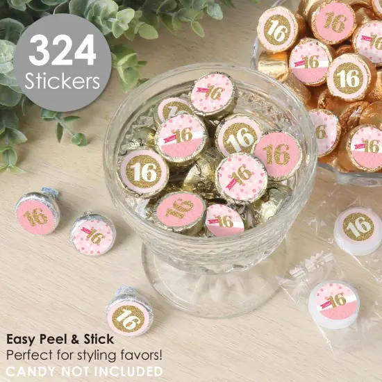 Big Dot of Happiness Sweet 16 - 16th Birthday Party Small Round Candy Stickers - Party Favor Labels - 324 Count {3}