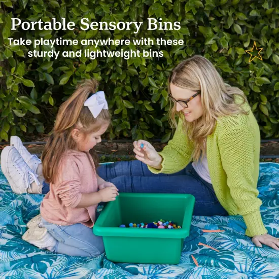 Square Bin with Lid, Storage Containers, 2-Pack Emerald {3}