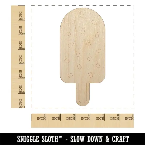 Ice Cream Bar Frozen Treat Popsicle with Sprinkles Nuts Unfinished Wood Shape Piece Cutout for DIY Craft Projects {1}