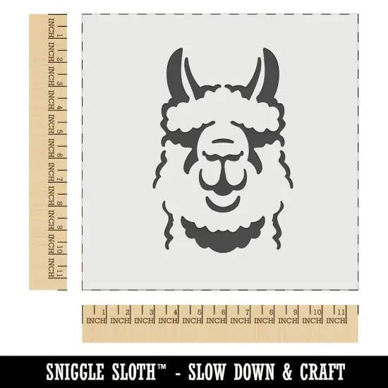 Fluffy Wooly Llama Head Wall Cookie DIY Craft Reusable Stencil {1}