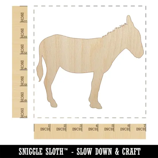 Donkey Silhouette Solid Unfinished Wood Shape Piece Cutout for DIY Craft Projects {1}