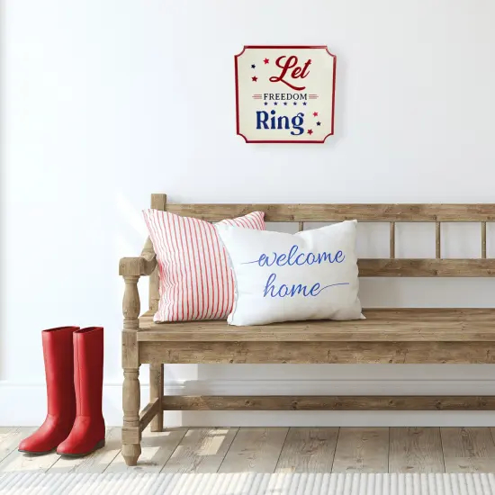Northlight Let Freedom Ring Americana Metal Wall Sign - 11.75" Red {3}