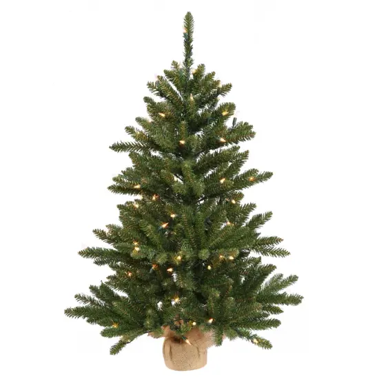 Vickerman 36" Anoka Pine Artificial Christmas Tree - 100 LED Multi-color Lights Green {1}