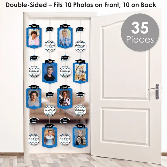 Big Dot of Happiness Blue Graduation Party Vertical Photo Garland 35 Pieces {3}