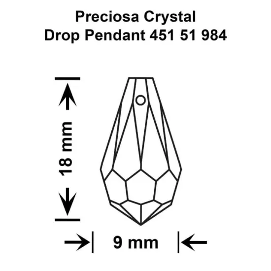Preciosa 144-Piece Teardrop Glass Pendant, 9x18mm Crystal {4}