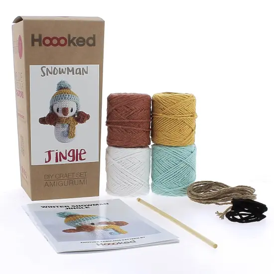 Hoooked Amigurumi DIY Kit W/Eco Barbante Yarn-Winter Snowman Jingle {1}