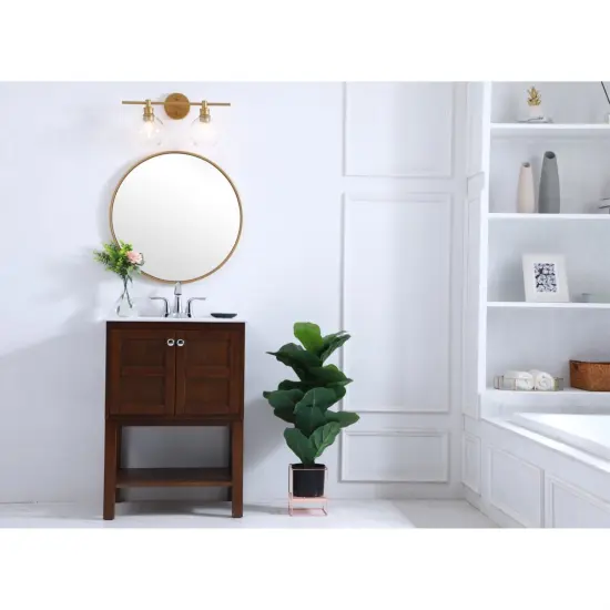 Collier 2 light Brass and Clear glass Wall sconce {2}