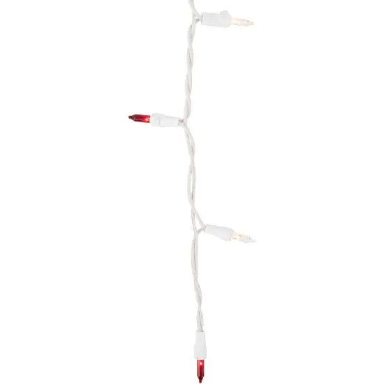 Northlight Mini Icicle Incandescent Christmas Lights - Red and Clear - 5.75' White Wire - 100ct {5}
