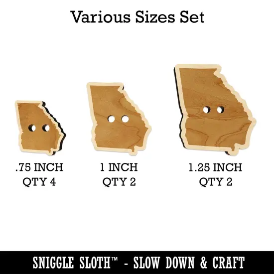 Georgia State Silhouette Wood Buttons for Sewing Knitting Crochet DIY Craft {1}