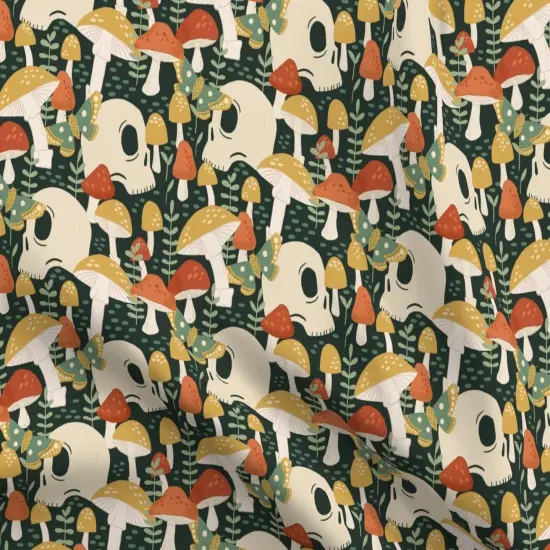 Various Fabrics by the Yard or Fat Quarter Red Yellow Butterfly Woodland Gothic Skulls Moth Small Scale Custom Printed Fabric by Spoonflower {5}