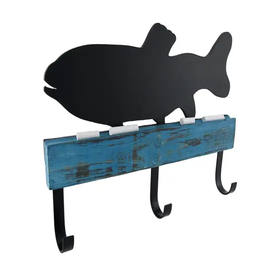 Chalk it to Me Fish Shaped Chalkboard with Wall Hooks {1}