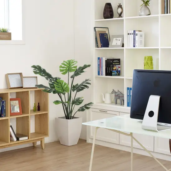 40-Inch Split Leaf Philodendron Plant in Contemporary Pot | Lifelike Artificial Foliage for Home and Office D&eacute;cor | Low Maintenance Indoor Plant | Floral Home by Artificial Flowers {4}