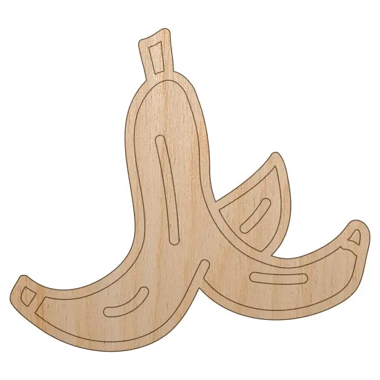 Slippery Banana Peel Unfinished Wood Shape Piece Cutout for DIY Craft Projects {7}
