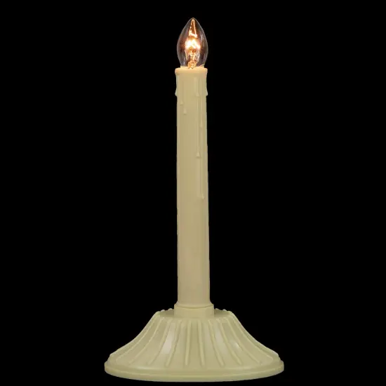 Northlight Single Light Window Candle on Oval Base - 9.5" - Cream Ivory {5}