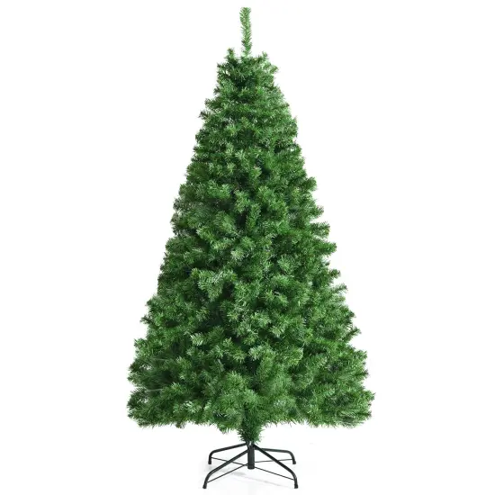 6 Feet Pre-lit Fiber Optic Artificial Christmas Tree with 617 Branch Tips {1}