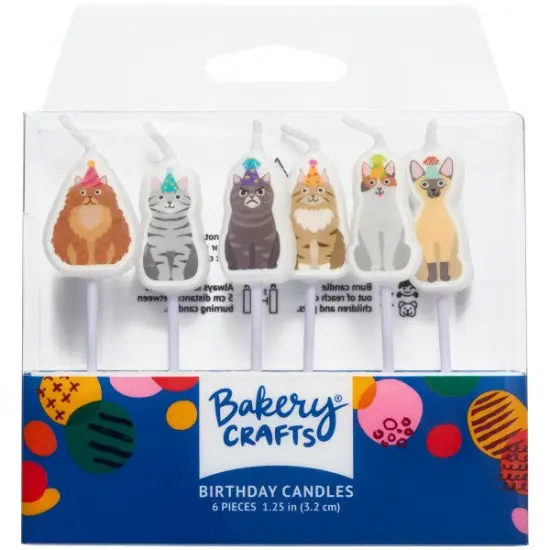 Party Cats Shaped Candles, 6pc {1}