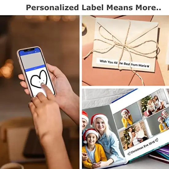 E10 Bluetooth Label Maker Machine with Tape, Continuous Waterproof Label, Versatile App with 35 Fonts and 1k+ Icons, Inkless Labeler for Home, Kitchen, School, Office Organization, Green {3}