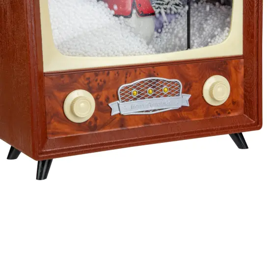 Northlight LED Lighted Musical Snowing Snowman TV Set Christmas Decoration - 12" Brown {6}