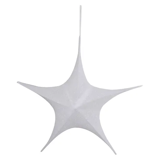 Northlight Tinsel Foldable Glitter Christmas Star Outdoor Decoration - 30" - White {1}