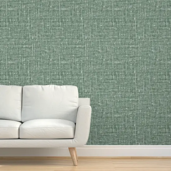 Pre-Pasted Wallpaper 2FT Wide Modern Rustic Simple Green Monochrome Beach Classic Vintage Style Custom Pre-pasted Wallpaper by Spoonflower {5}