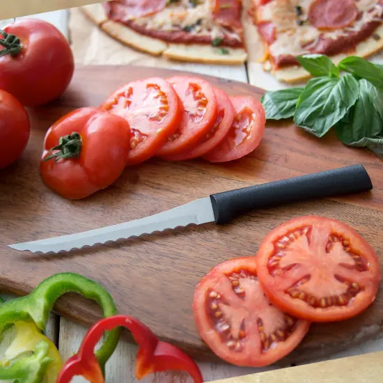Rada Tomato Slicer Knife, Stainless Steel Cutlery, Hand-Sharpened, Double-Sided Serrated Blade and Durable Resin Handle {6}