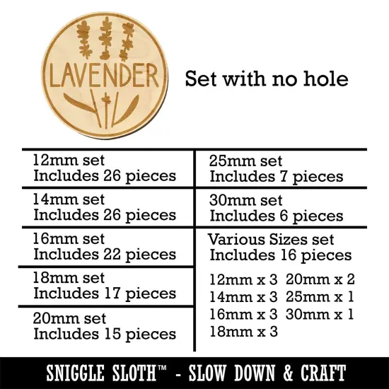 Lavender Text with Image Flavor Scent Herb Flower Mini Wood Shape Charms Jewelry DIY Craft {1}