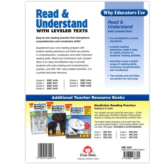 Read & Understand with Leveled Texts Book, Grade K {3}