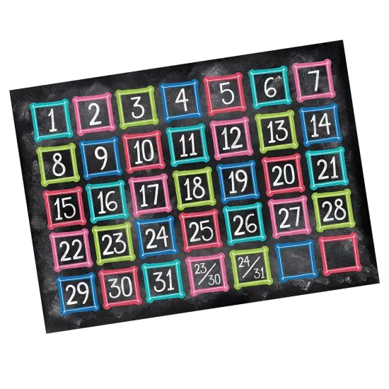 Colorful Chalk Calendar Days, 35 Per Pack, 6 Packs {3}