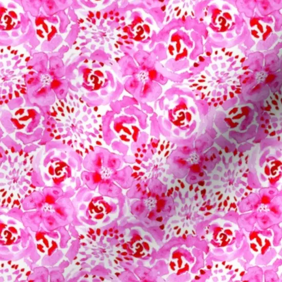 Various Fabrics by the Yard or Fat Quarter Preppy Floral Rose Watercolor Feminine Hand Painted Botanical Custom Printed Fabric by Spoonflower {7}