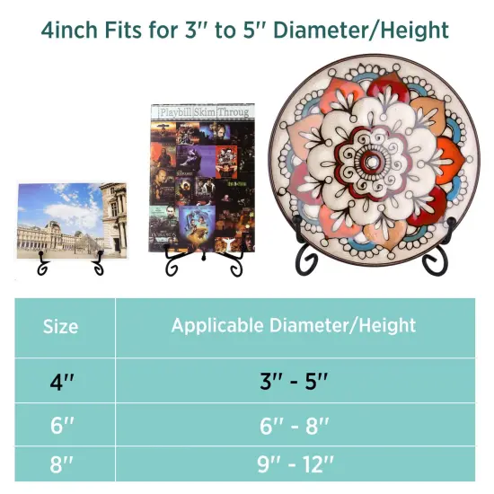 Teamkio Improved Anti-Slip Plate Holder Display Stand, Picture Frame Holder Stand, Easel Display Stand, Book Display Stand (4inch) {6}